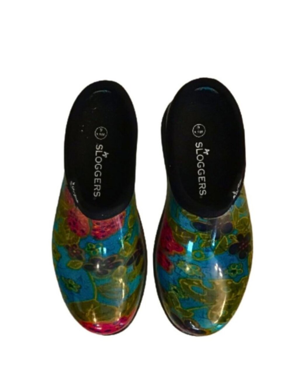 Sloggers Women’s Floral Waterproof Garden Rain Shoes Slip-On Size 6
